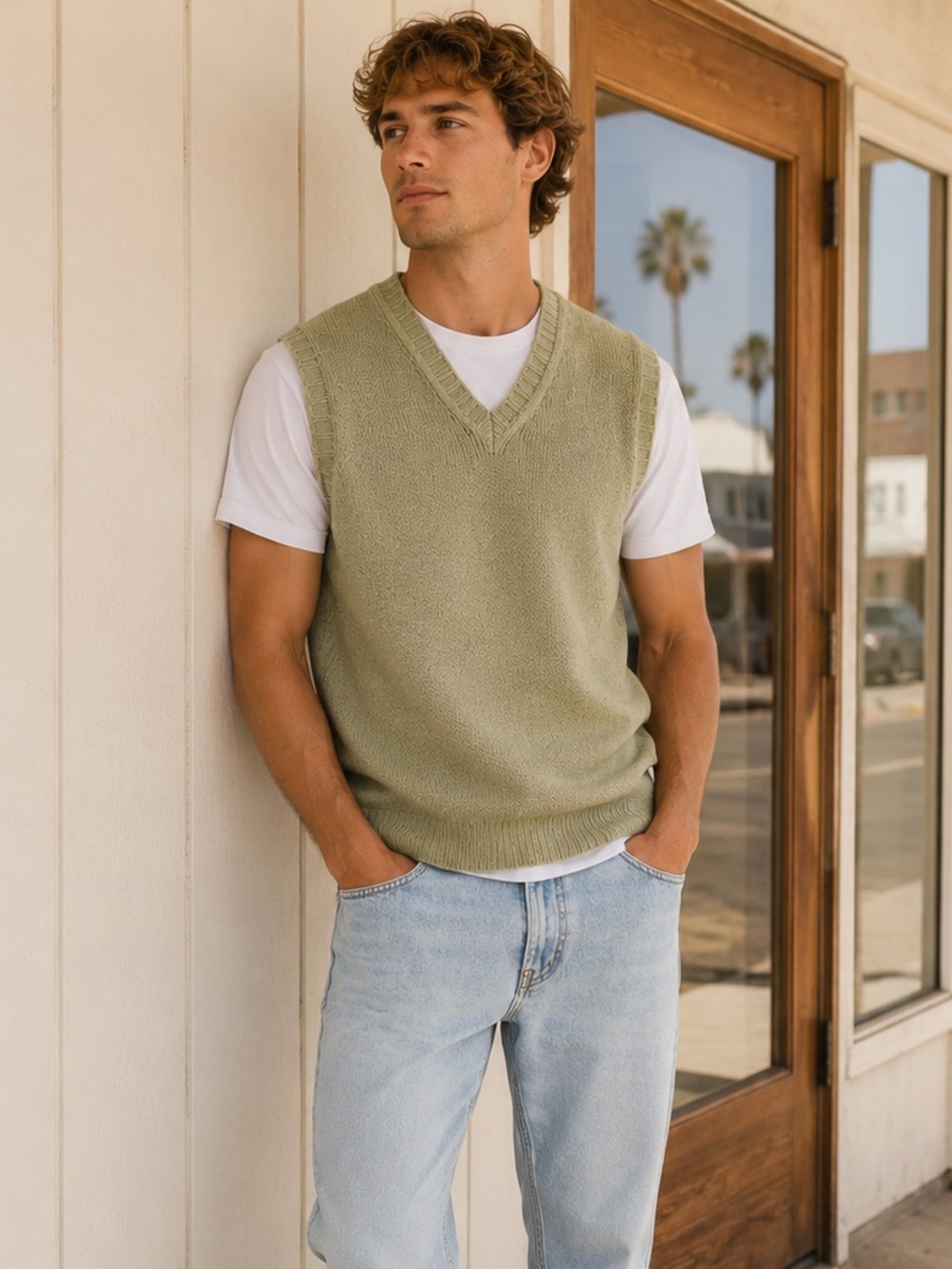 Todd Snyder The Speakeasy Cotton Sweater Vest Sage Size Large